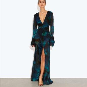 Rat & Boa Teal and Black Long Sleeve Dress